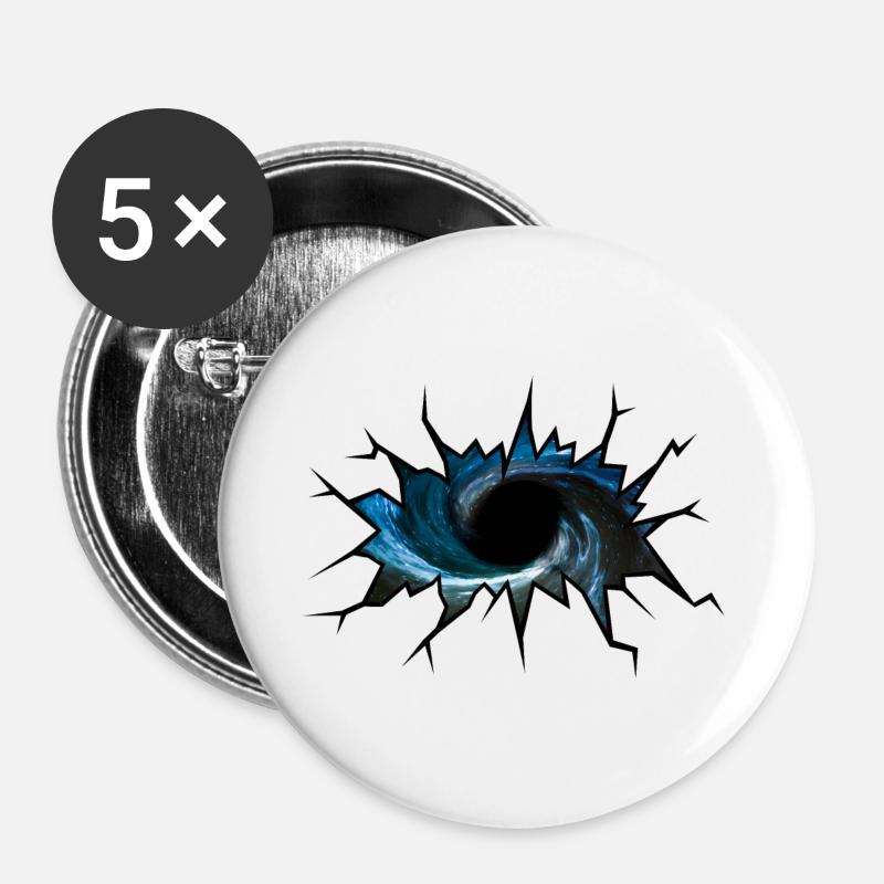 Black hole - Buttons large 2.2''/56 mm (5-pack) - white