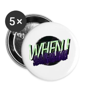 basketball bday funny sayings barbells happy - Buttons groß 56 mm (5er Pack) - Weiß - Vorne