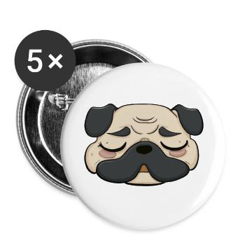 Sleeping Pug Dog Funny Dog Owners - Buttons large 2.2''/56 mm (5-pack) - white - Front