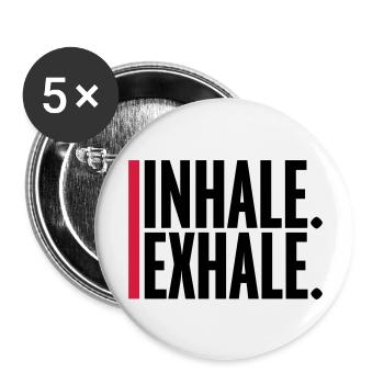 inhale exhale yoga Zitat - Buttons groß 56 mm (5er Pack) - Weiß - Vorne