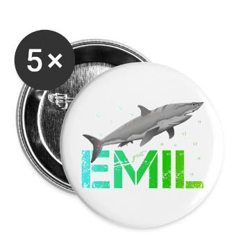 Emil Geburtstag Emil Namenstag - Buttons groß 56 mm (5er Pack) - Weiß - Vorne