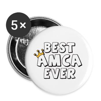 Meilleur Amca de tous les temps - Lot de 5 grands badges (56 mm) - blanc - Devant