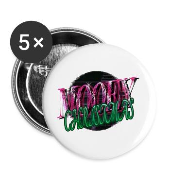 drôle de citation Noël Dino alimentation équilibrée drôle - Lot de 5 grands badges (56 mm) - blanc - Devant