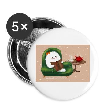 Chill your mind - Buttons large 2.2''/56 mm (5-pack) - white - Front