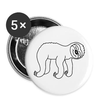 Hanging lying tired sloth - Buttons large 2.2''/56 mm (5-pack) - white - Front