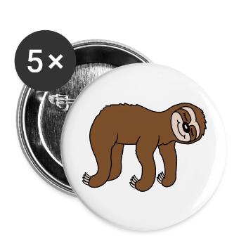 Le paresseux fatigué couché dort - Lot de 5 grands badges (56 mm) - blanc - Devant