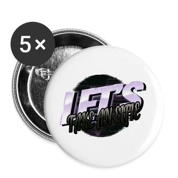 Présent idée actuelle Dino vélo lune cadeau drôle de gym - Lot de 5 grands badges (56 mm) - blanc - Devant