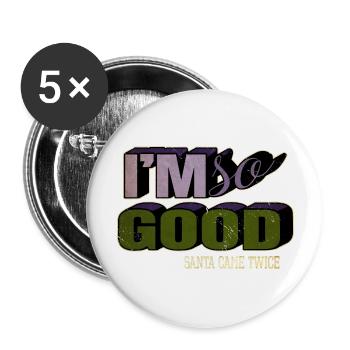 happy funny gym humor christmas present awesome - Buttons groß 56 mm (5er Pack) - Weiß - Vorne