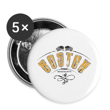 Boston grunge effect - Buttons large 2.2''/56 mm (5-pack) - white - Front