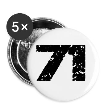 71 Maillot numéro - Lot de 5 grands badges (56 mm) - blanc - Devant