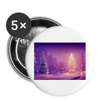 Noël 16 - Lot de 5 grands badges (56 mm) - blanc - Devant