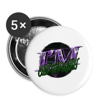 Funny Gym Fairy Tail Happy Dinosaurs Comic Cute - Buttons large 2.2''/56 mm (5-pack) - white - Front