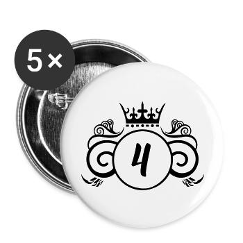 Armoiries 4 - Lot de 5 grands badges (56 mm) - blanc - Devant
