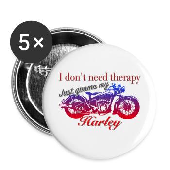 Auto-thérapie - Lot de 5 grands badges (56 mm) - blanc - Devant