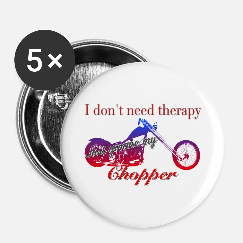Self-therapy chopper - Buttons large 2.2''/56 mm (5-pack) - white
