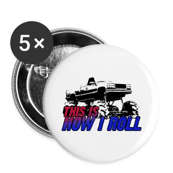 SO ROLLE ICH - Buttons groß 56 mm (5er Pack) - Weiß - Vorne