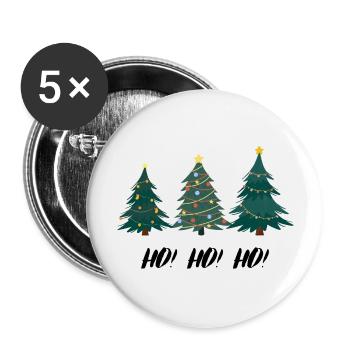 HOHOHO Christmas tree - Buttons large 2.2''/56 mm (5-pack) - white - Front