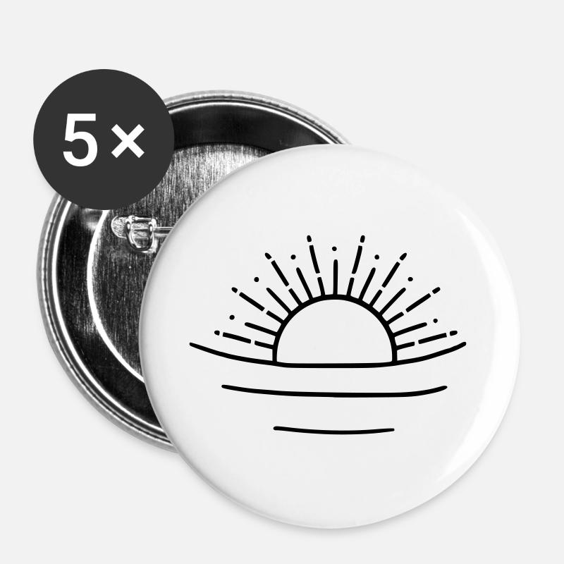 relaxed sun - Buttons large 2.2''/56 mm (5-pack) - white