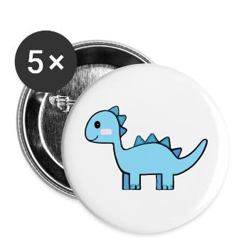 Cute Blue Dinosaur Gift Idea Baby Kids - Buttons large 2.2''/56 mm (5-pack) - white - Front