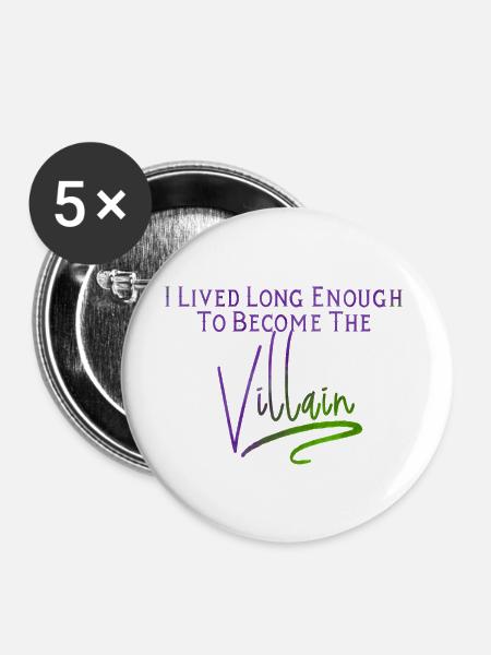 Villain (in hell) - Buttons groß 56 mm (5er Pack) - Weiß