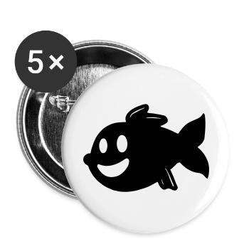 Fisch Lächeln Vektor Lächelnder Fisch - Buttons groß 56 mm (5er Pack) - Weiß - Vorne