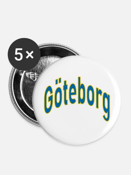 Göteborg - Buttons groß 56 mm (5er Pack) - Weiß
