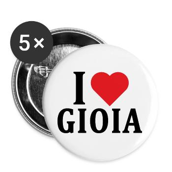 t-shirt I love Joy t-shirt idée cadeau - Lot de 5 grands badges (56 mm) - blanc - Devant