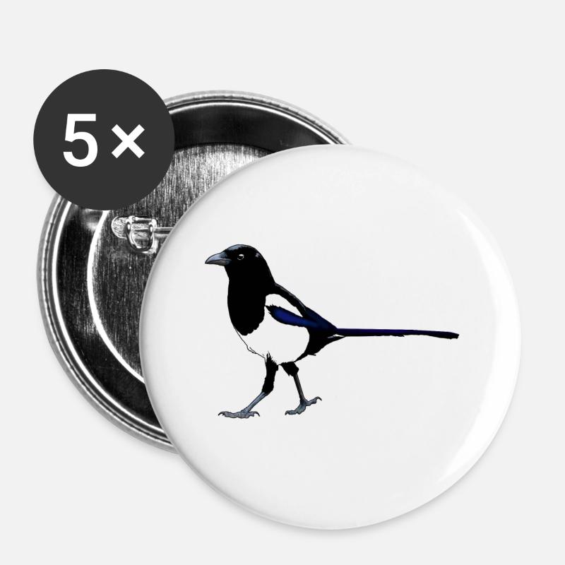 Elster - Buttons groß 56 mm (5er Pack) - Weiß