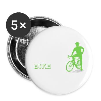 Manger Sleep Bike Répéter - Lot de 5 grands badges (56 mm) - blanc - Devant