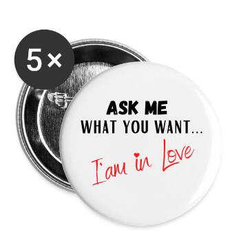 Ask me what you want... - Buttons large 2.2''/56 mm (5-pack) - white - Front