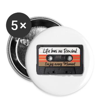 Enjoy every moment in life - Buttons large 2.2''/56 mm (5-pack) - white - Front