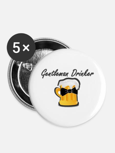 Gentleman Trinker - Buttons groß 56 mm (5er Pack) - Weiß