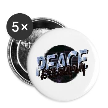 gift 1960s 60s sayings love flower power geek - Buttons groß 56 mm (5er Pack) - Weiß - Vorne