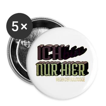 welpe schäferhund dogge lustiger spruch pudel - Buttons groß 56 mm (5er Pack) - Weiß - Vorne