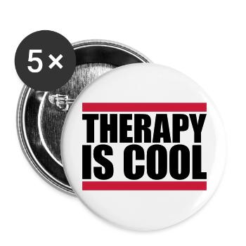 therapy is cool Quote - Buttons large 2.2''/56 mm (5-pack) - white - Front