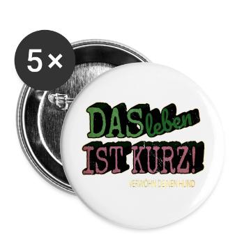 dogge weihnachten welpe bullterrier geek - Buttons groß 56 mm (5er Pack) - Weiß - Vorne