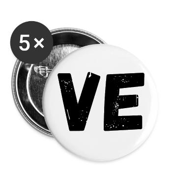 Liebe passendes T-Shirt Paar - Buttons groß 56 mm (5er Pack) - Weiß - Vorne