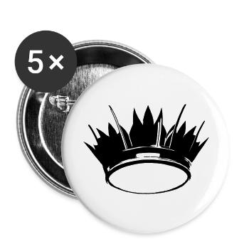 Krone Symbol König und Königin Liebe Vektor 3 - Buttons groß 56 mm (5er Pack) - Weiß - Vorne