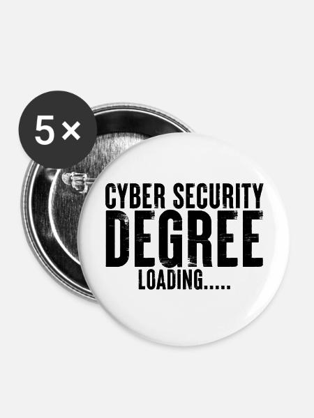 Cyber Security Degree Loading - Buttons groß 56 mm (5er Pack) - Weiß