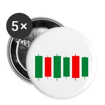Bitcoin Trading Crypto Stocks - Lot de 5 grands badges (56 mm) - blanc - Devant