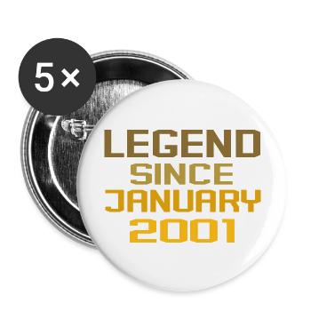 Vintage Legend depuis janvier 2001 - Lot de 5 grands badges (56 mm) - blanc - Devant
