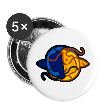Koi Yin Yang - Buttons groß 56 mm (5er Pack) - Weiß - Vorne