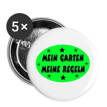 Garten - Buttons groß 56 mm (5er Pack) - Weiß - Vorne