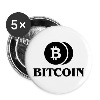 Bitcoin Trading Crypto Stocks - Lot de 5 grands badges (56 mm) - blanc - Devant