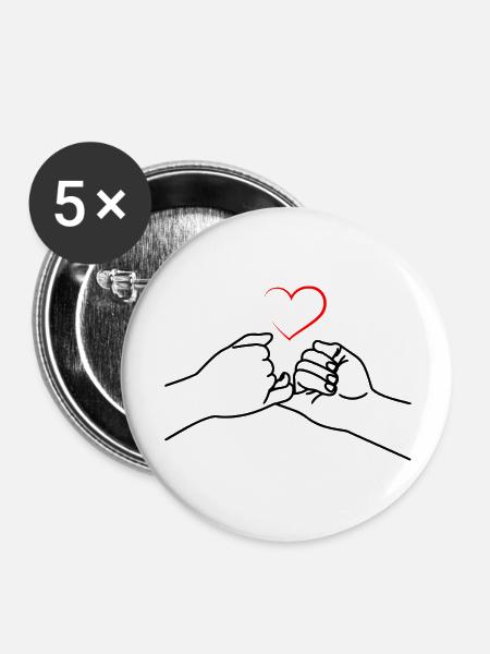 Love Collection - Buttons groß 56 mm (5er Pack) - Weiß