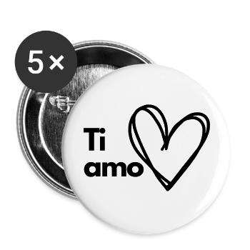 Ti amo - Buttons groß 56 mm (5er Pack) - Weiß - Vorne