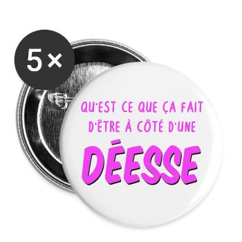 belle femme déesse cadeau - Lot de 5 grands badges (56 mm) - blanc - Devant