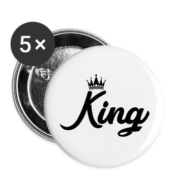 King - Buttons groß 56 mm (5er Pack) - Weiß - Vorne