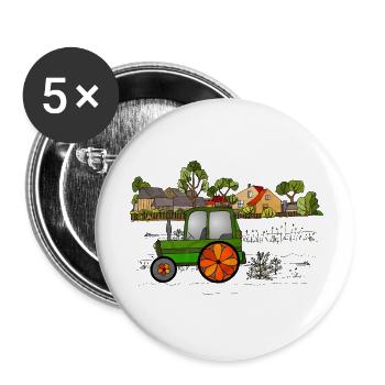 Tractor - Buttons large 2.2''/56 mm (5-pack) - white - Front