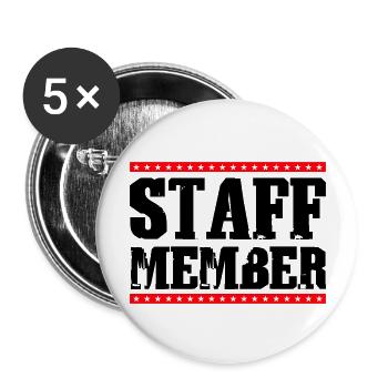 Staff Member - Buttons large 2.2''/56 mm (5-pack) - white - Front